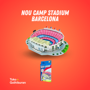 Miniatur Stadion Camp Nou Barcelona Puzzle 3D Kecil