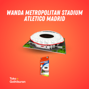 Miniatur Stadion Wanda Metropolitan Atletico Madrid Puzzle 3D Kecil